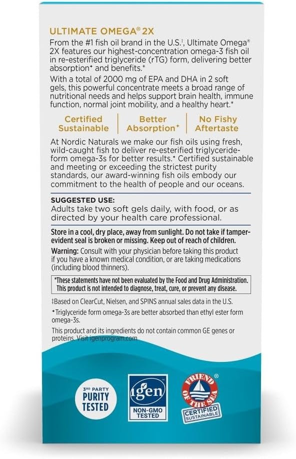 Nordic Naturals Ultimate Omega _ 1280mg Omega-3s per 2 Softgels _ Lemon Flavor