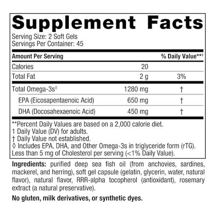 Nordic Naturals Ultimate Omega _ 1280mg Omega-3s per 2 Softgels _ Lemon Flavor