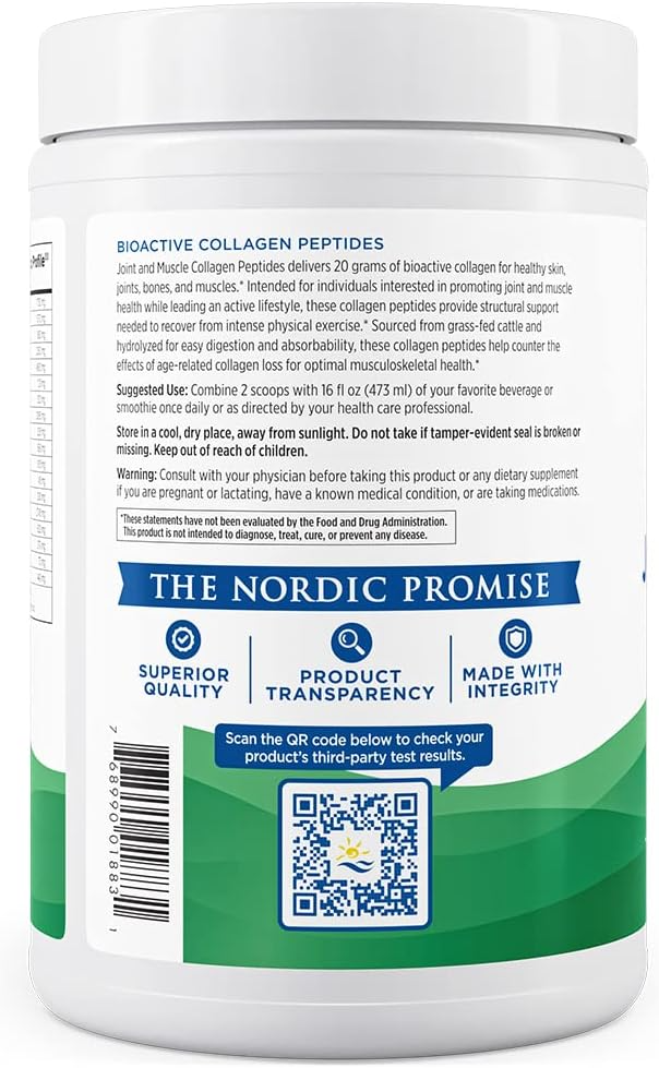 Nordic Naturals Joint & Muscle Collagen Peptides, Unflavored - 10.6 Ounces