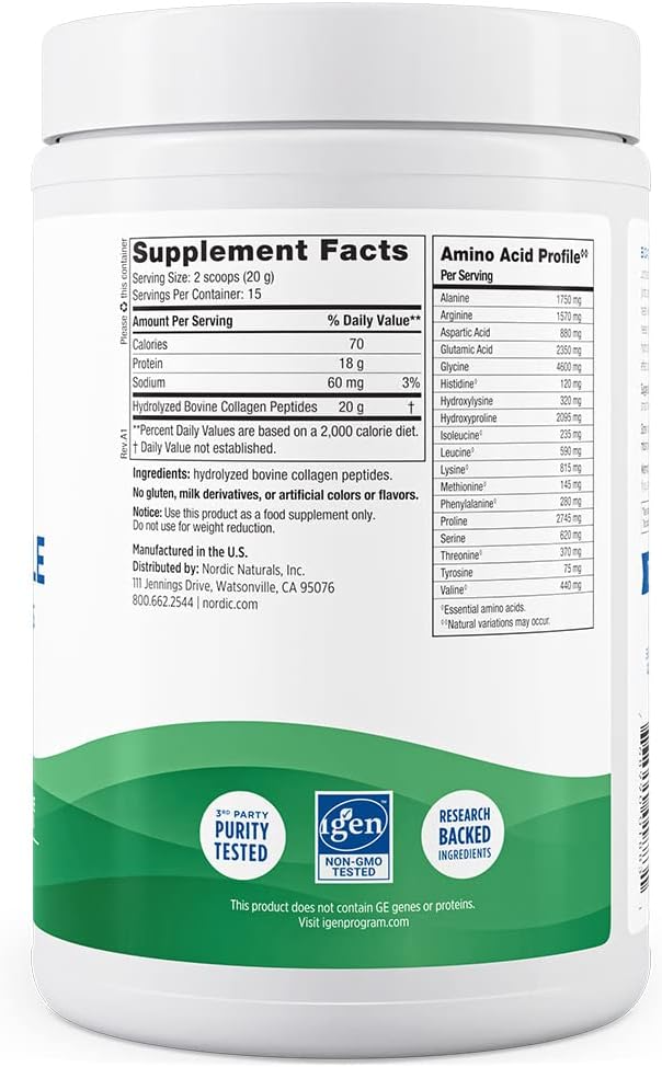 Nordic Naturals Joint & Muscle Collagen Peptides, Unflavored - 10.6 Ounces