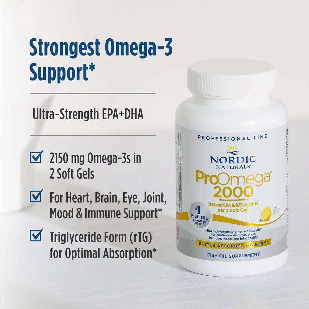 Nordic Naturals ProOmega® 2000 1,075 mg per Soft Gel Lemon 120 Softgels