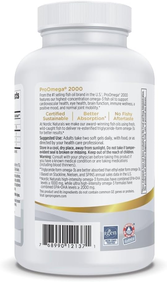 Nordic Naturals ProOmega® 2000 1,075 mg per Soft Gel Lemon 120 Softgels