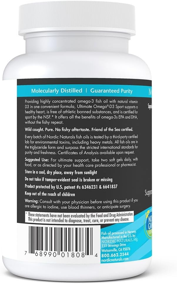 Nordic Naturals Ultimate Omega-D3 Sport _ 60 Softgels