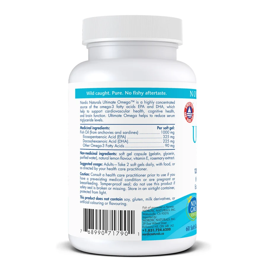 Nordic Naturals Ultimate Omega 1280mg Omega 3 per 2 Softgels - 60 Softgels