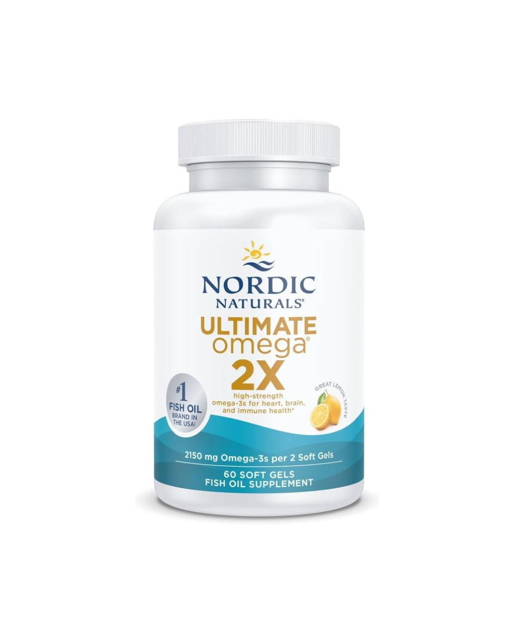 Nordic Naturals Ultimate Omega 2X Lemon 60 Softgels (1,075 mg per Softgel)