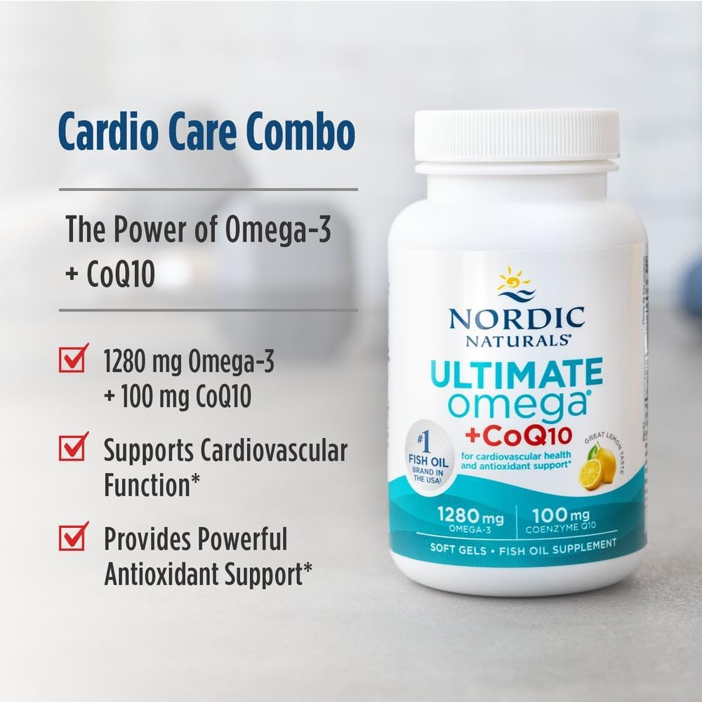 Nordic Naturals Ultimate Omega + CoQ10 Lemon, 120 Soft Gels