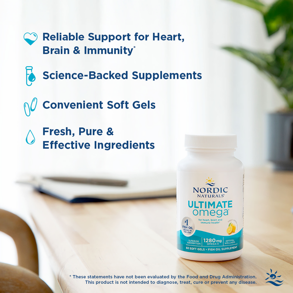 Nordic Naturals Ultimate Omega 1280mg Omega 3 per 2 Softgels - 60 Softgels