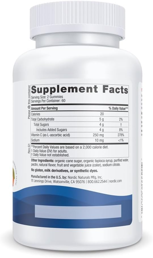 Nordic Naturals Vitamin C Gummies 250mg _ 120 Count