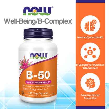 NOW Foods B-50 100 Veg Capsules