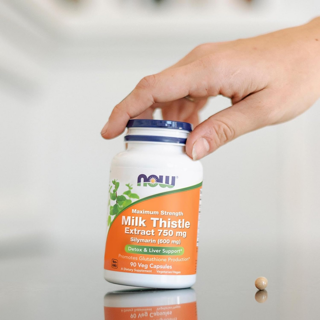 Now Foods Milk Thistle Extract 750 mg Silymarin (600 mg) Maximum Strength - 90 Veg Capsules