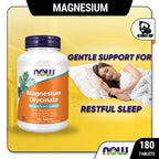 NOW Foods Magnesium Glycinate 180 Tablets (100 mg per Tablet)