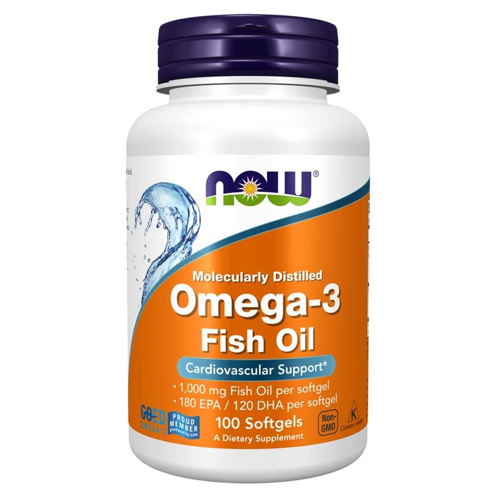 Now Omega 3 Fish Oil 1000 mg - 180 EPA / 120 DHA - 100 Softgels