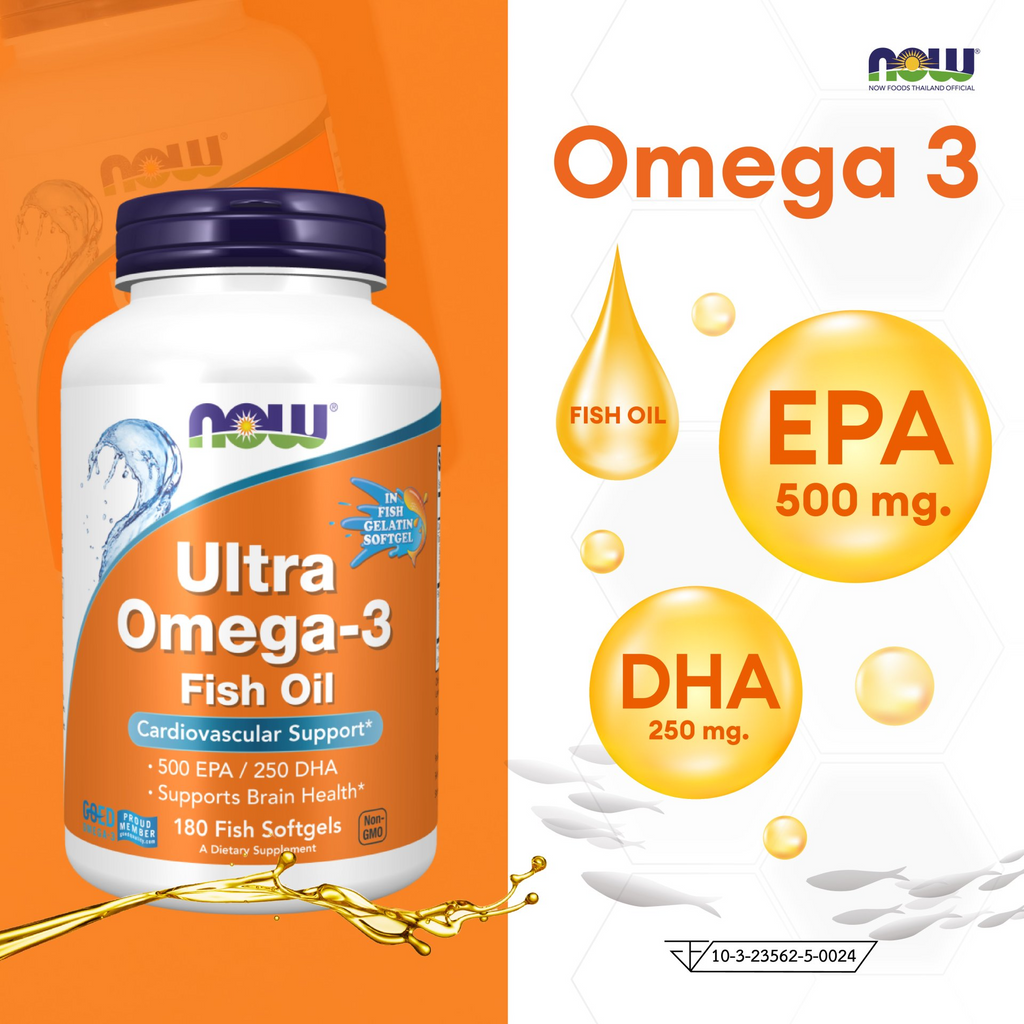 NOW FOODS Ultra Omega-3 Fish Oil 500 EPA/250 DHA - 180 Softgels