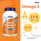 NOW FOODS Ultra Omega-3 Fish Oil 500 EPA/250 DHA - 180 Softgels