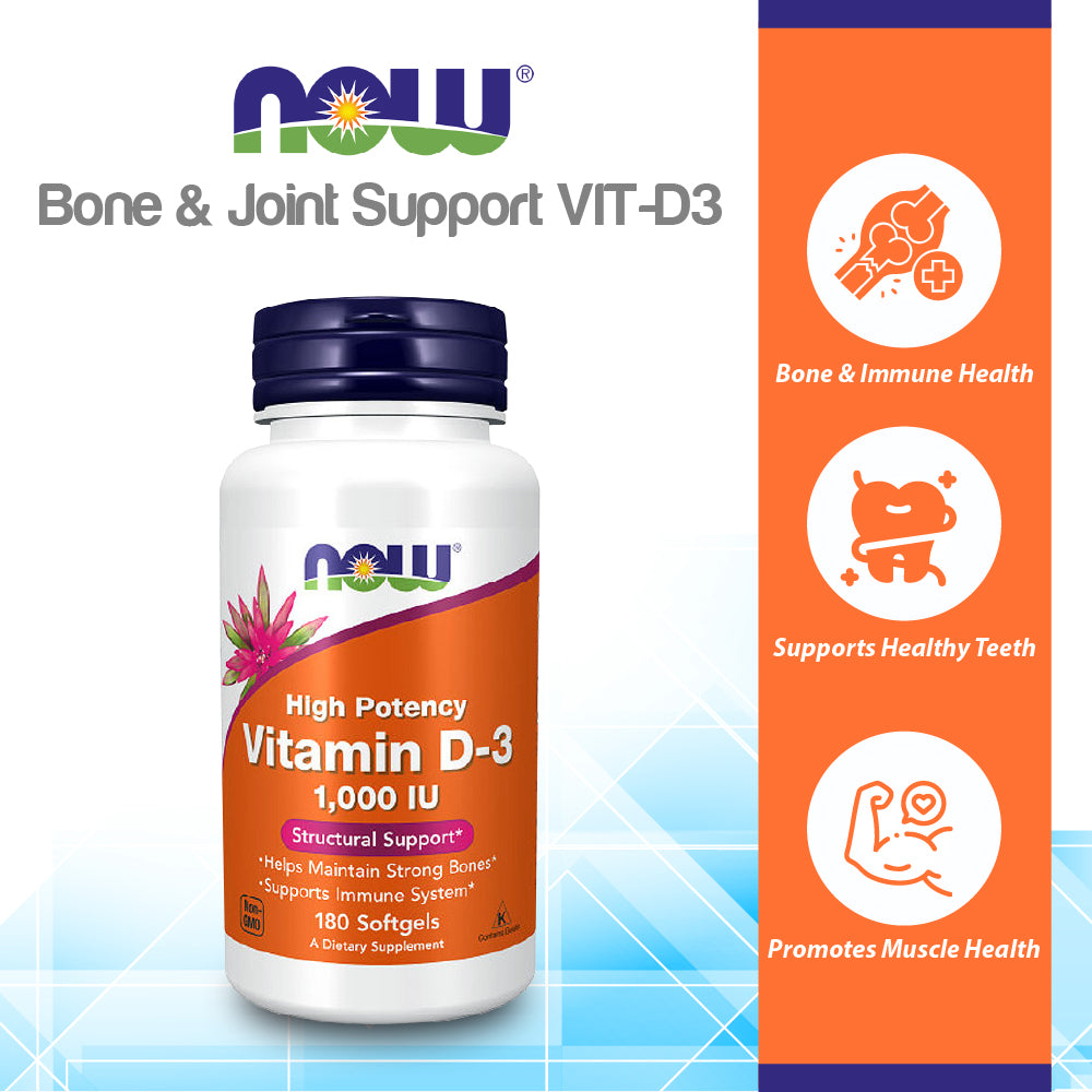 NOW Foods Vitamin D3 1,000 IU 180 Softgels