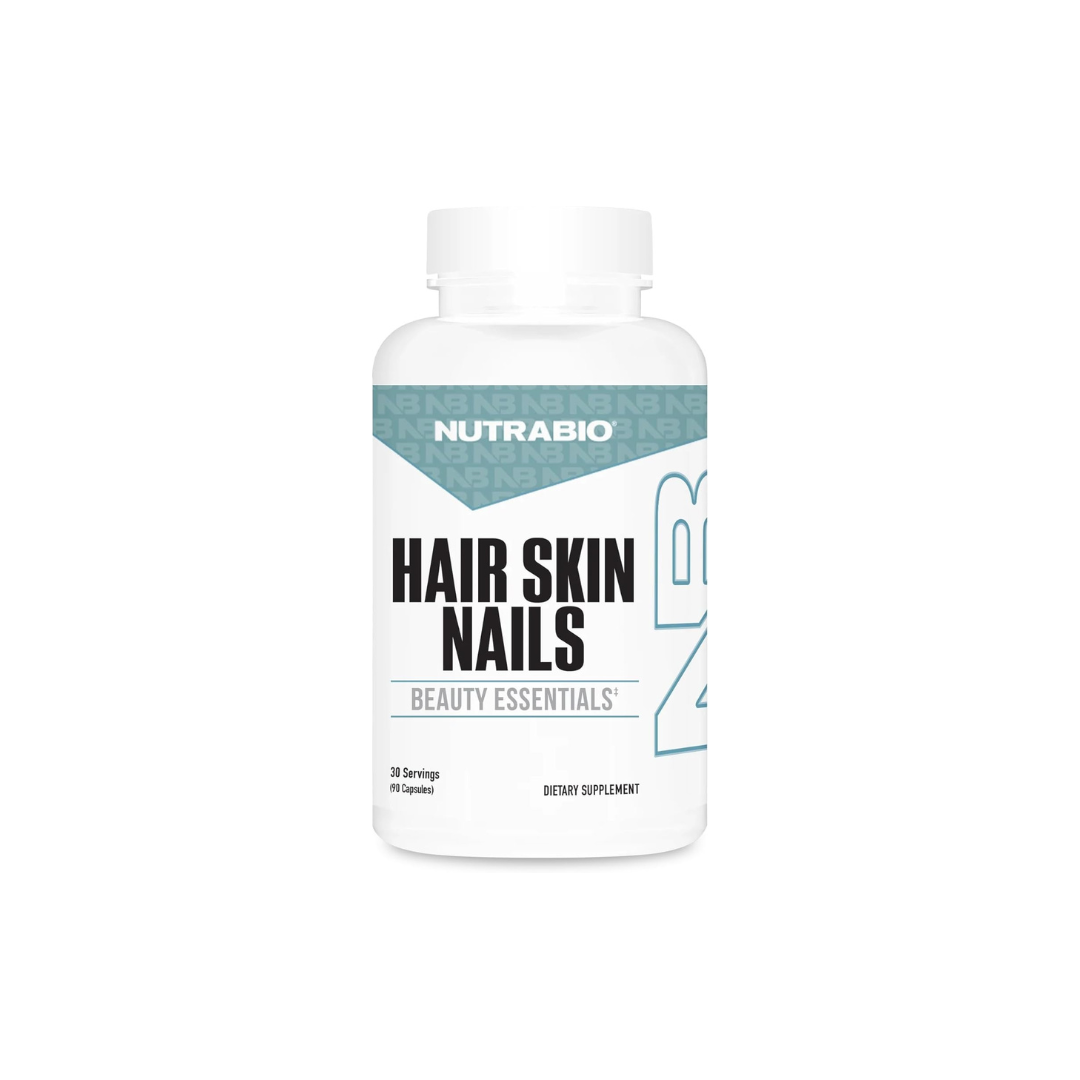 NutraBio Hair Skin Nails, 90 Capsules
