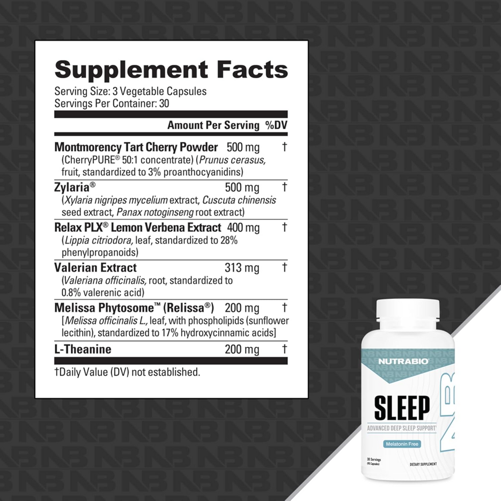 NutraBio Sleep Melatonin Free, 90 Capsules