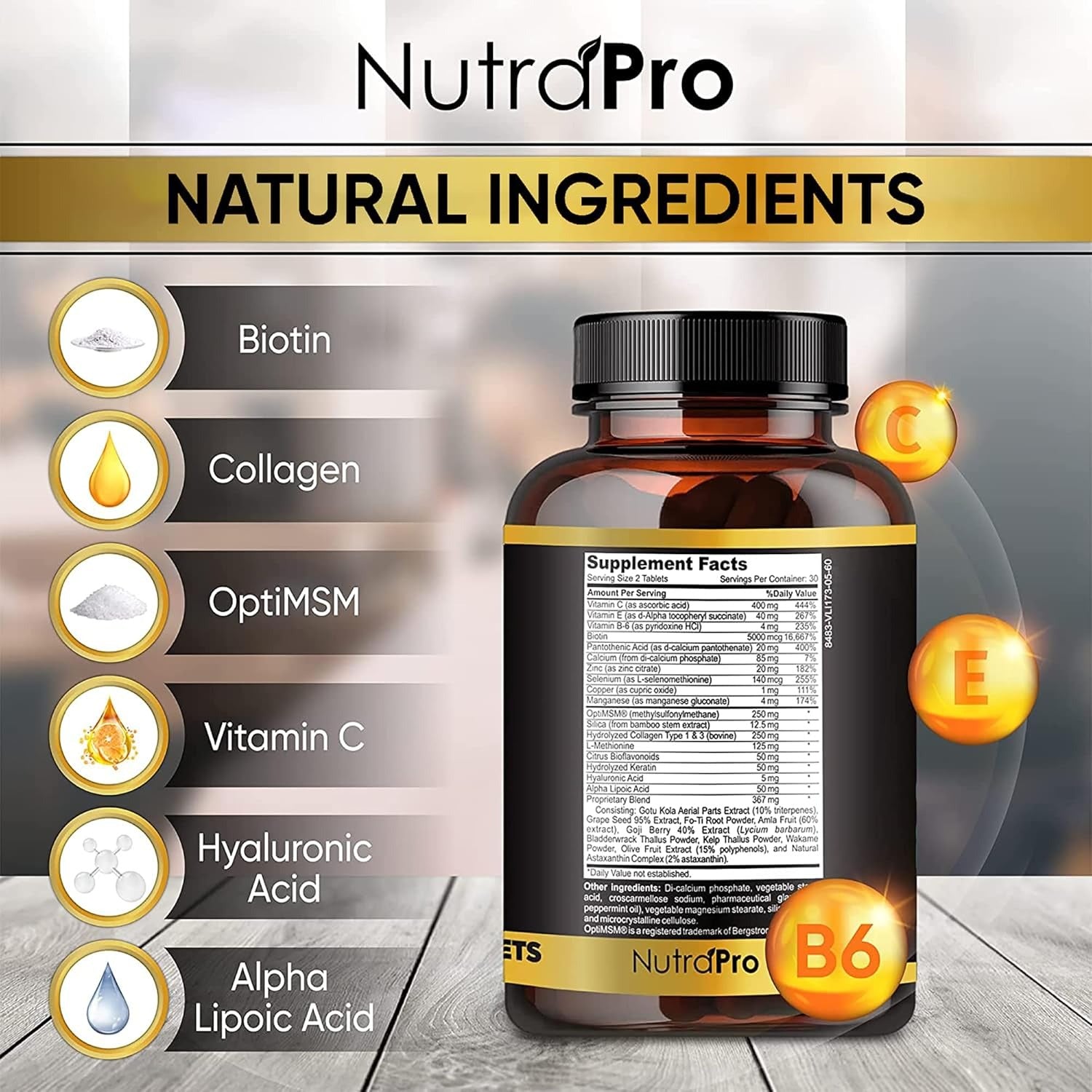 NutraPro Male Hair Growth Formula with Biotin 5000mcg