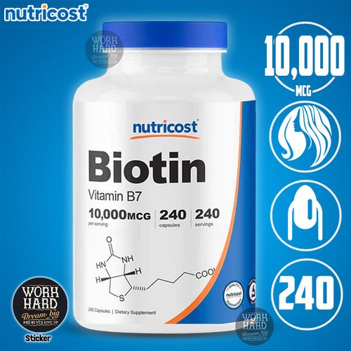 Nutricost Biotin Vitamin B7 10,000 mcg, 150 Softgels