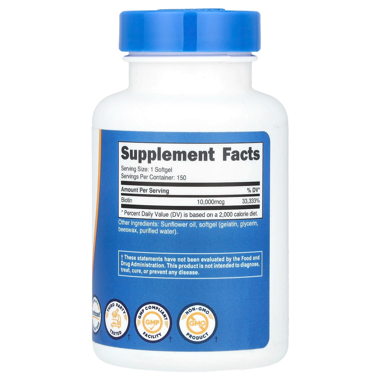 Nutricost Biotin Vitamin B7 10,000 mcg, 150 Softgels