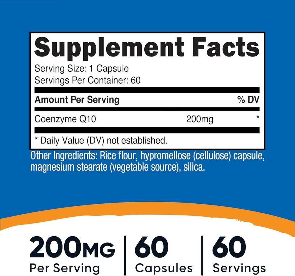 Nutricost CoQ10 200 mg, 60 Capsules