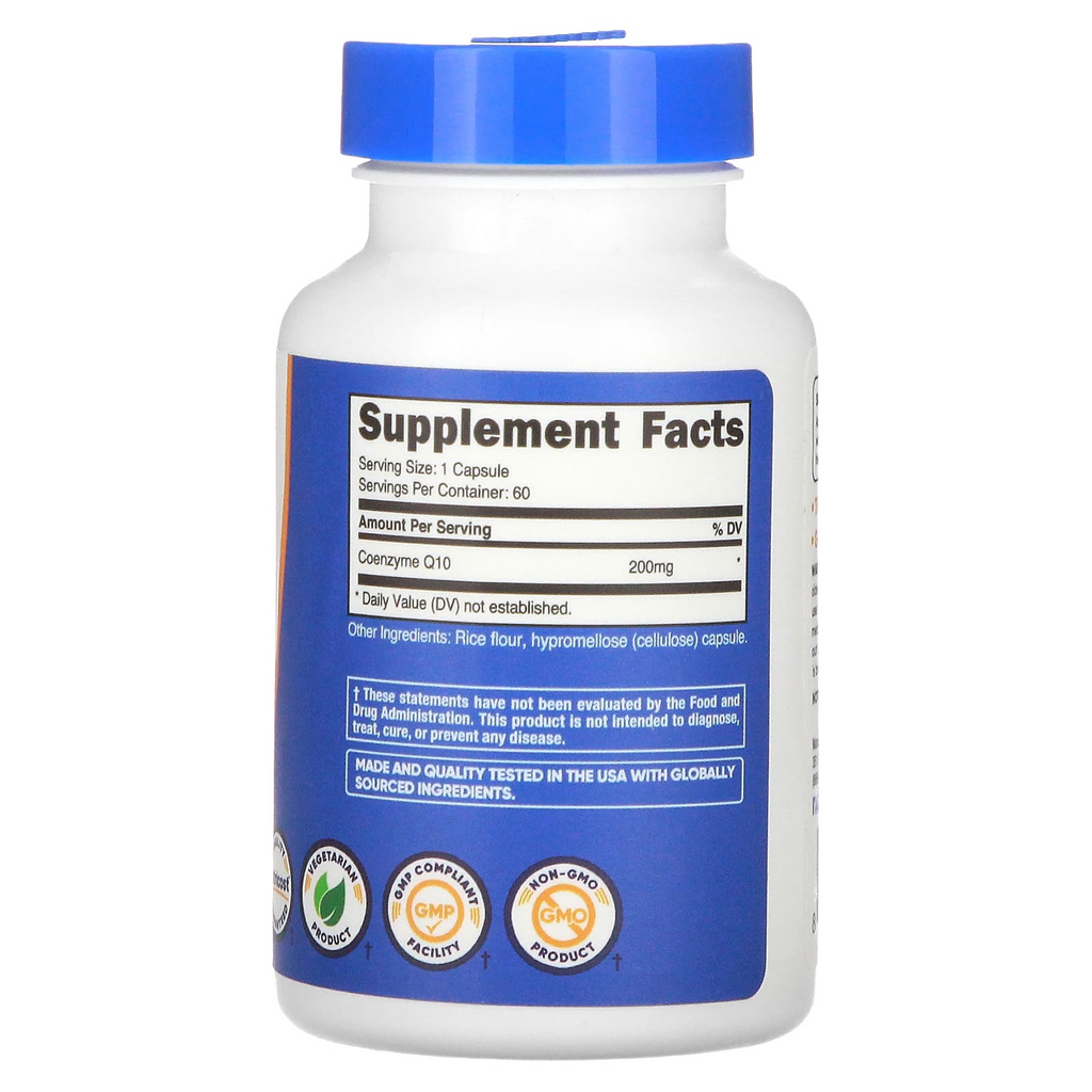 Nutricost CoQ10 200 mg, 60 Capsules