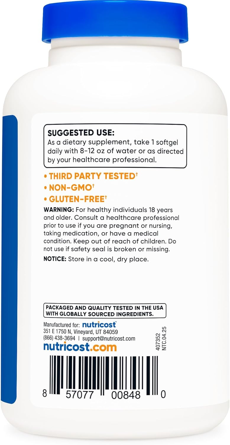 Nutricost Coconut Oil 1000mg 120 Softgels