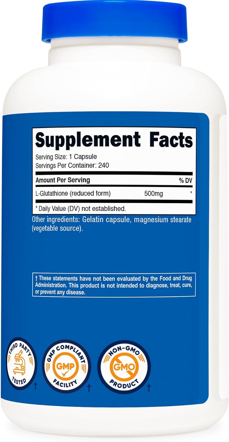 Nutricost Glutathione 500 mg, 240 Capsules