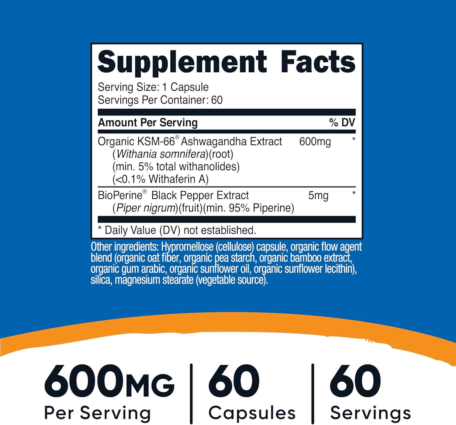Nutricost KSM-66® Ashwagandha Root Extract, 60 Capsules