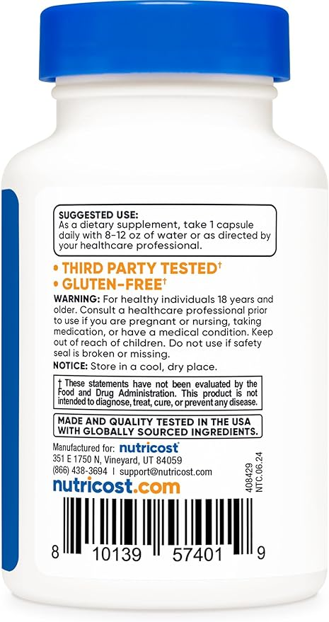 Nutricost KSM-66® Ashwagandha Root Extract, 60 Capsules