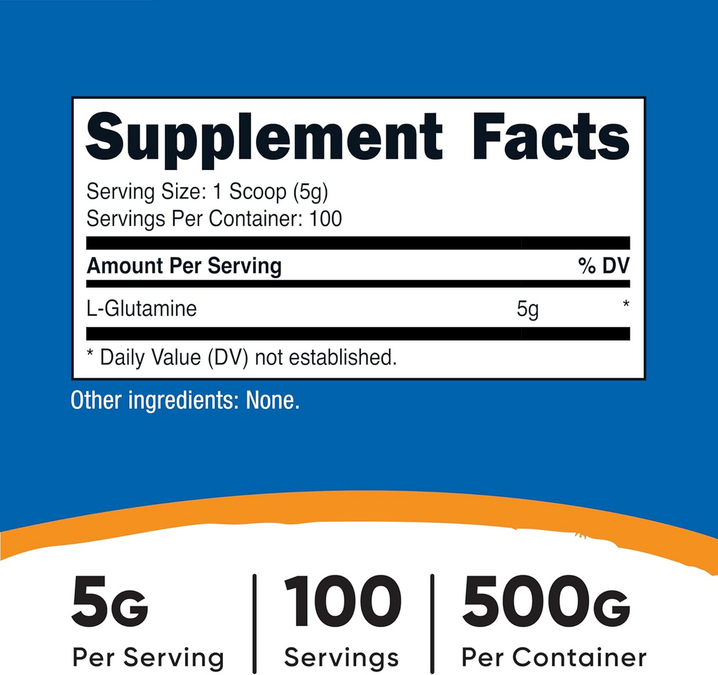 Nutricost L-Glutamine Powder 500 Grams