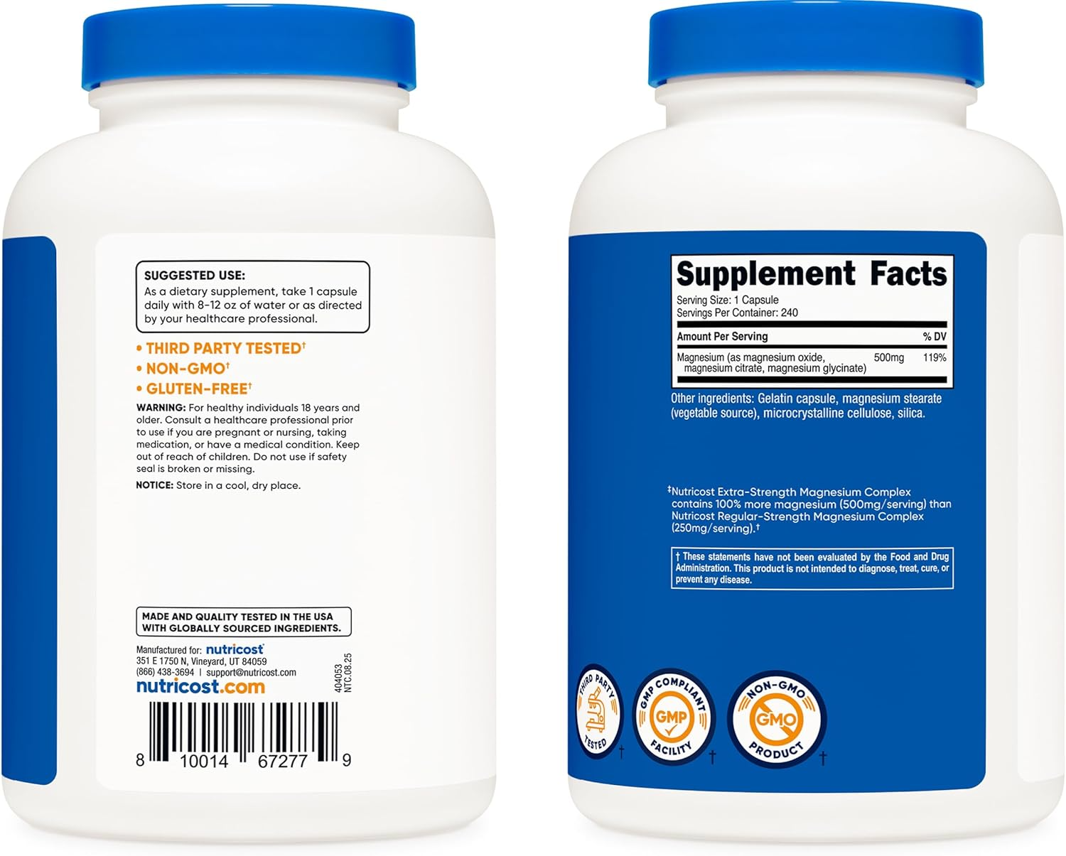 Nutricost Magnesium Complex 500mg, 30 Capsules
