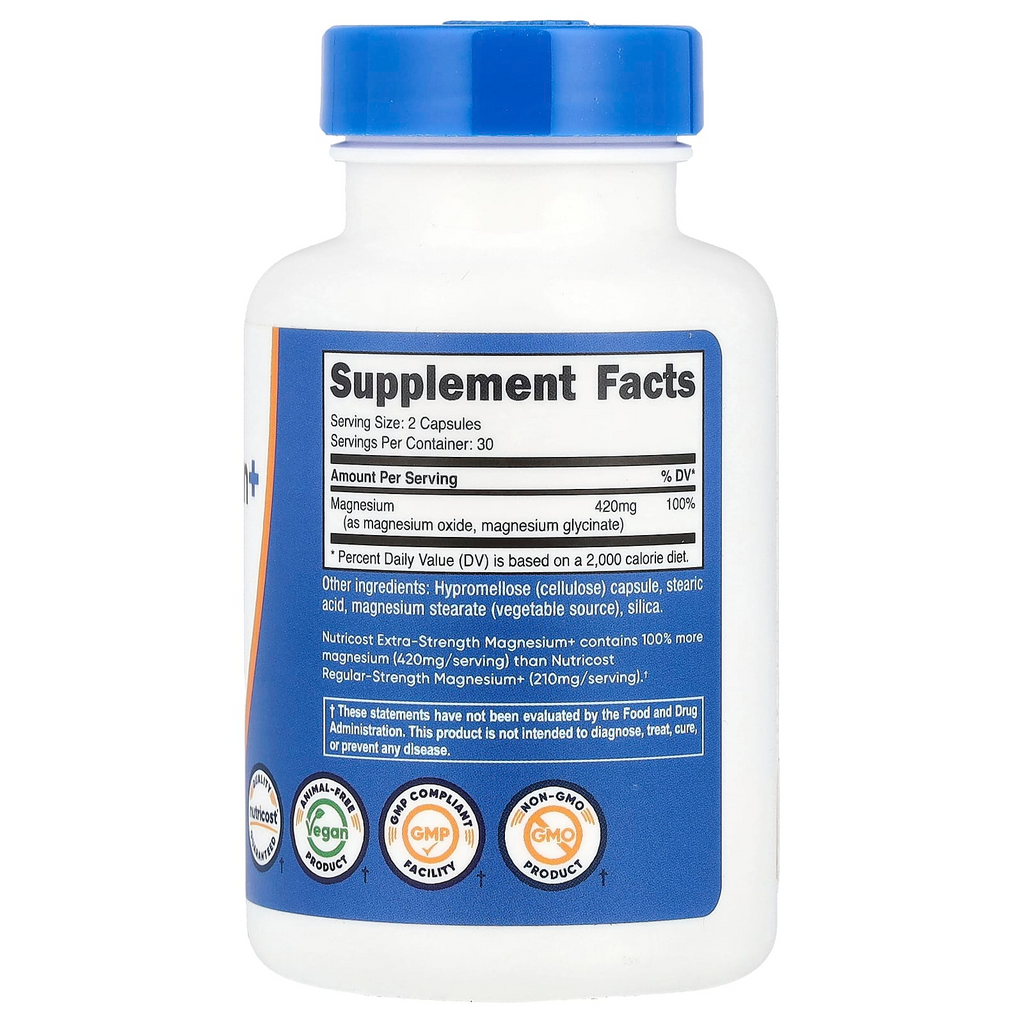Nutricost Magnesium+ 120 Capsules (210 mg per Capsule)