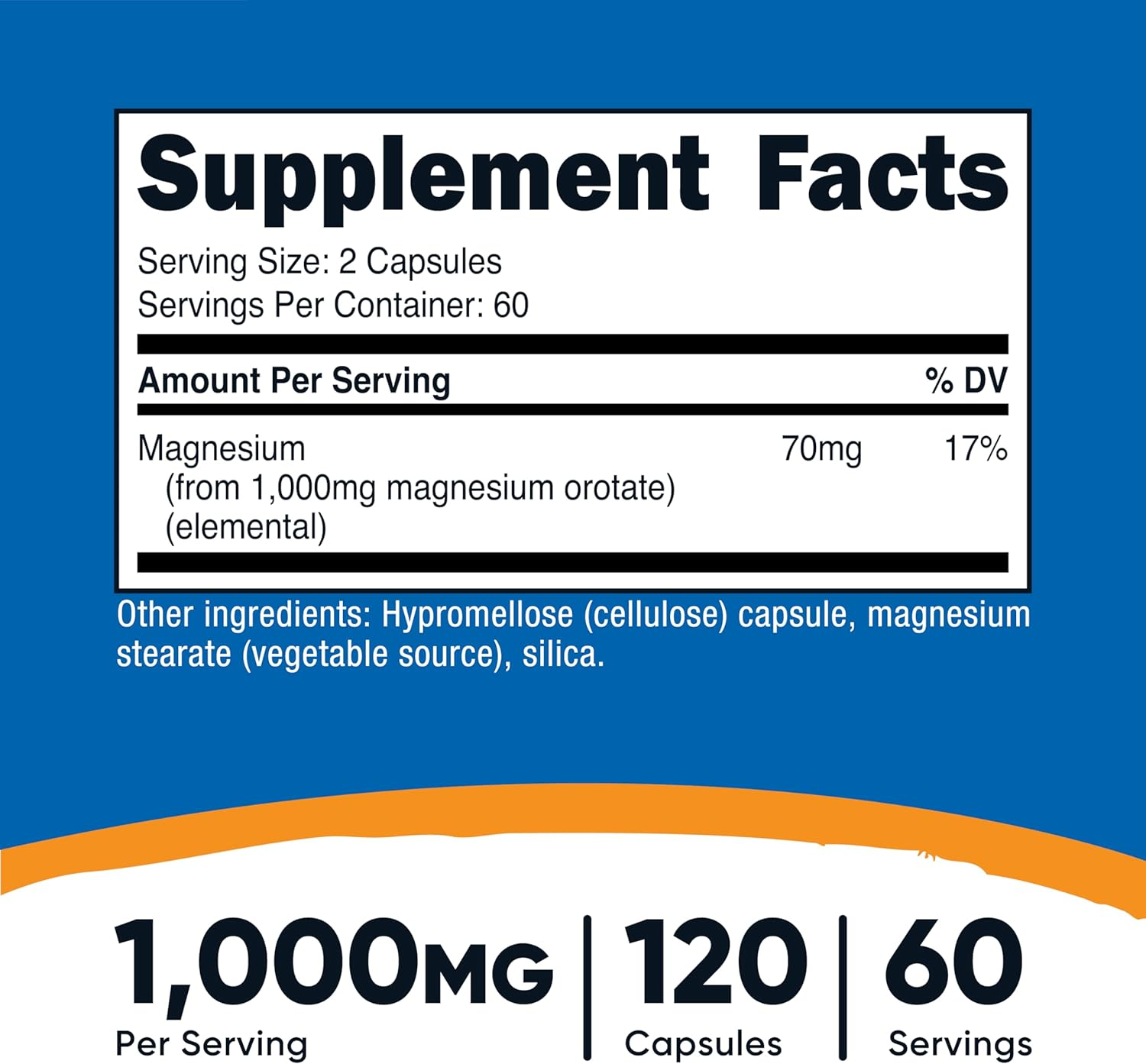 Nutricost Magnesium Orotate Capsules 1000mg, 120 Caps