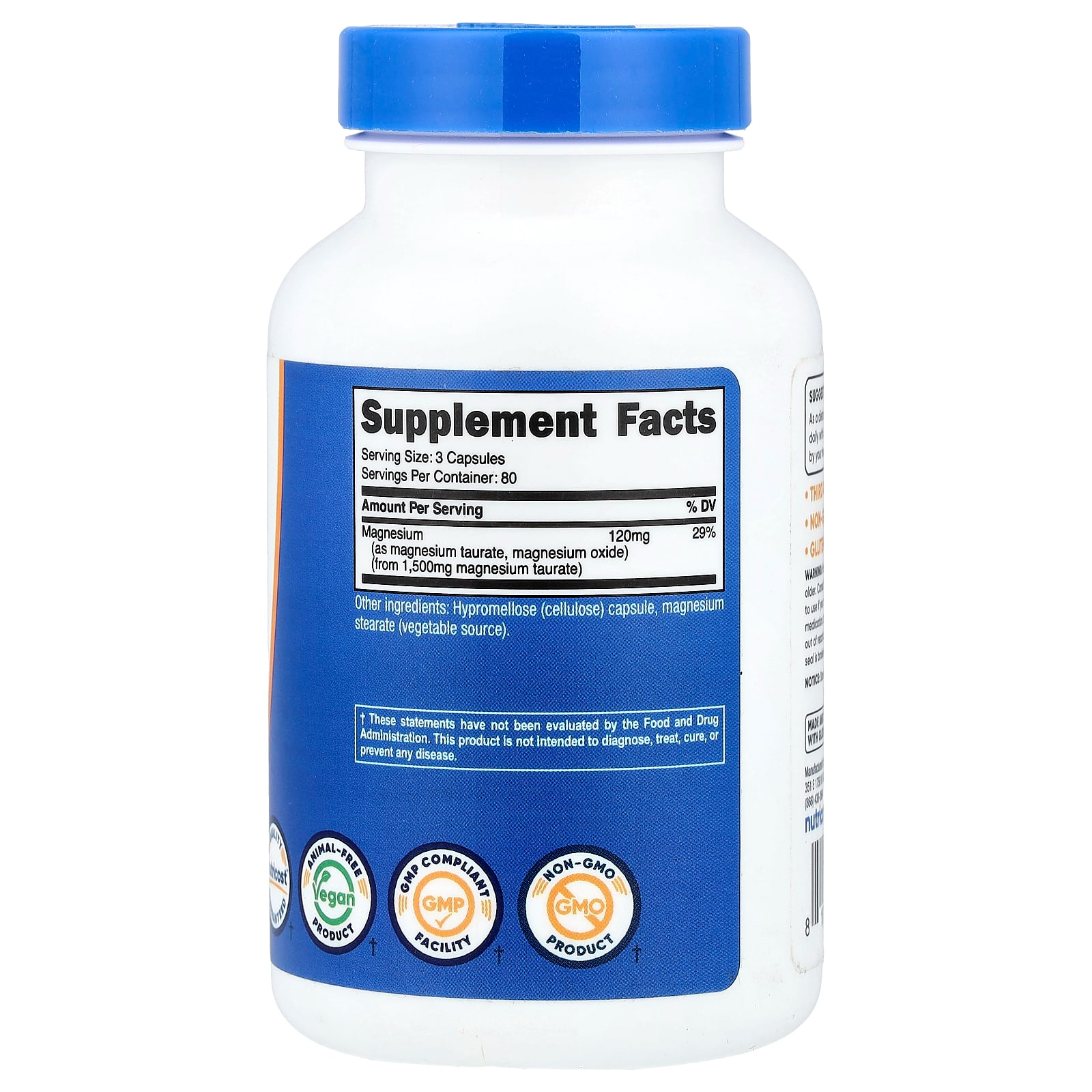 Nutricost Magnesium Taurate 1,500mg 240 Capsules