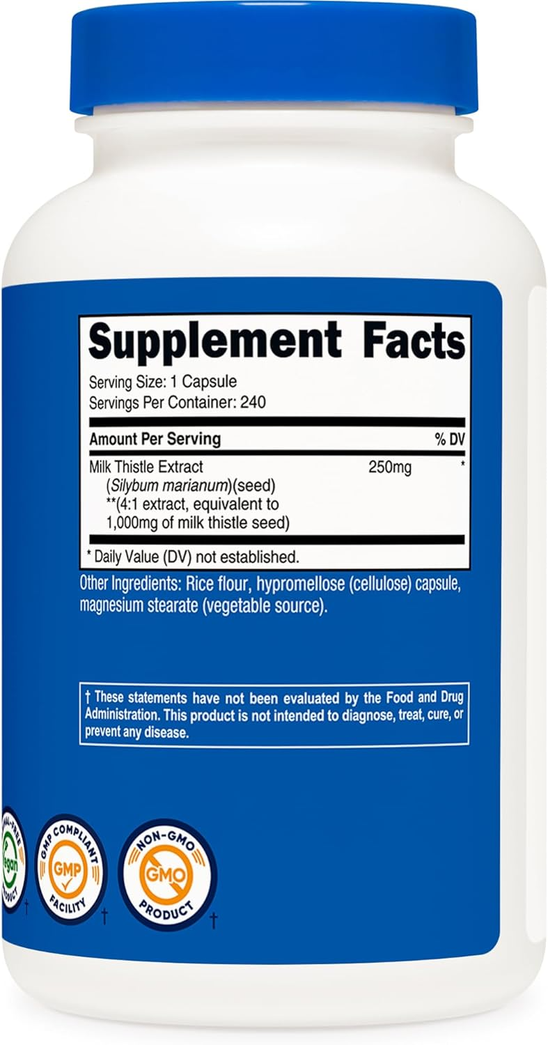 Nutricost Milk Thistle 1,000 mg, 240 Capsules