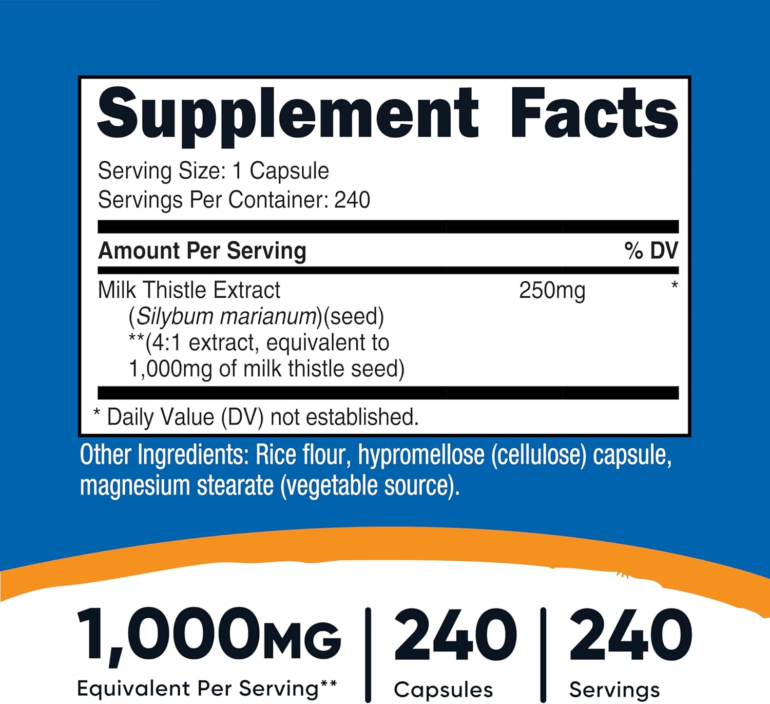 Nutricost Milk Thistle 1,000 mg, 240 Capsules