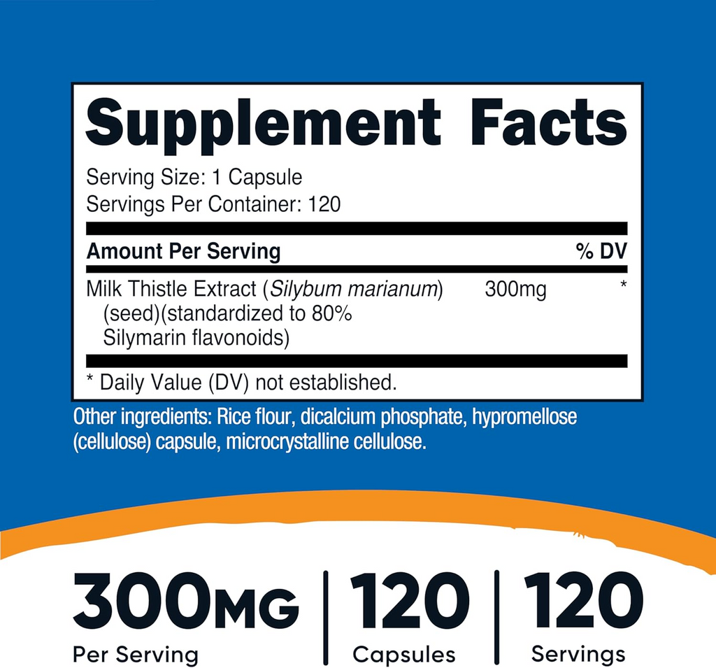 Nutricost Milk Thistle 300 mg, 120 Capsules