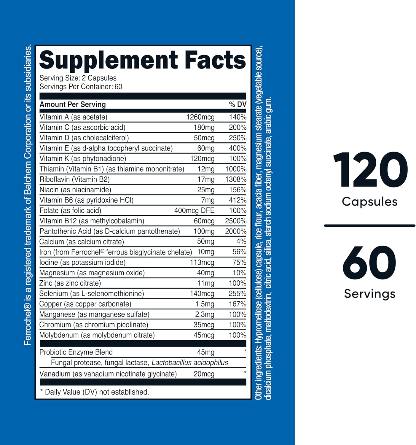 Nutricost Multivitamin Probiotics + 22 Vitamins & Minerals, 120 Capsules