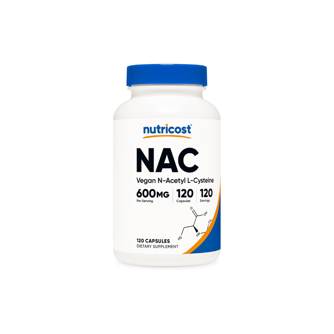 Nutricost NAC Vegan N-Acetyl L-Cysteine 600 mg, 120 Capsules