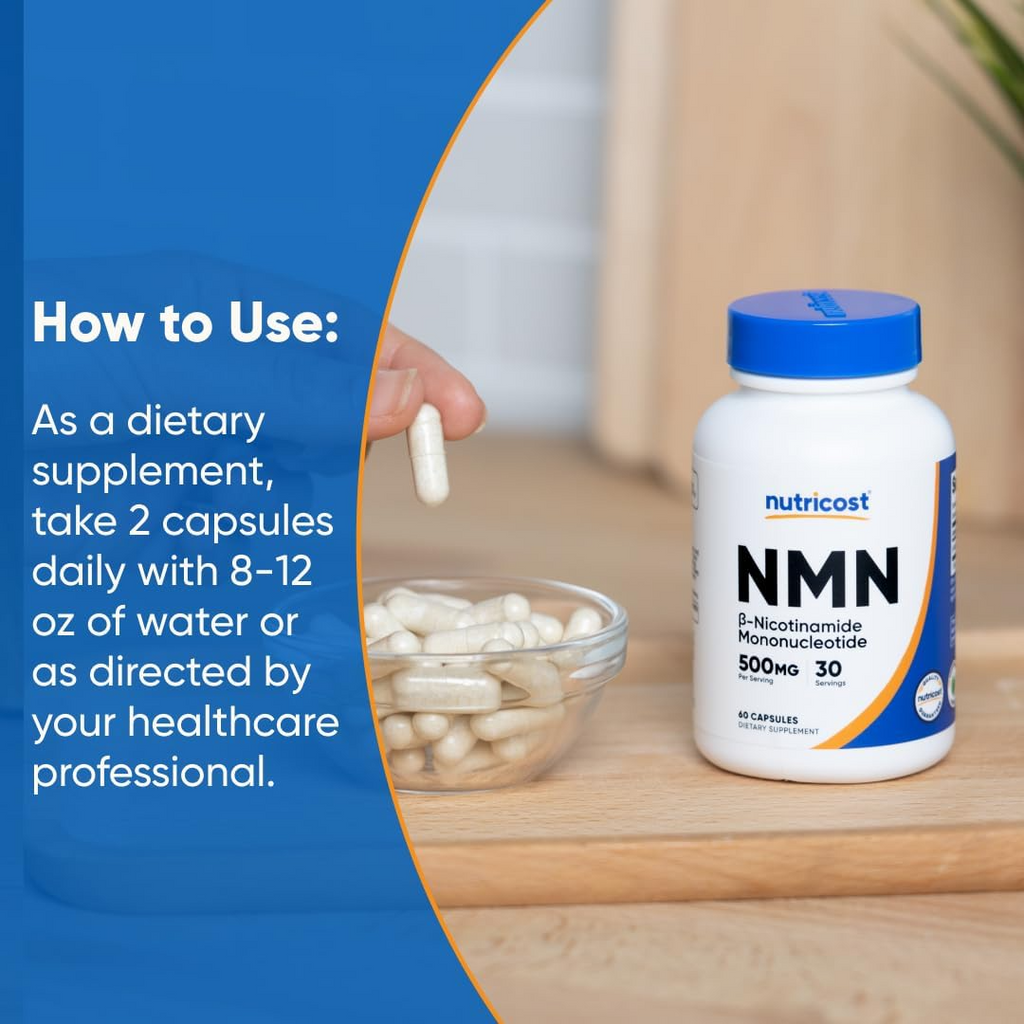 Nutricost NMN 60 Capsules (250 mg per Capsule)