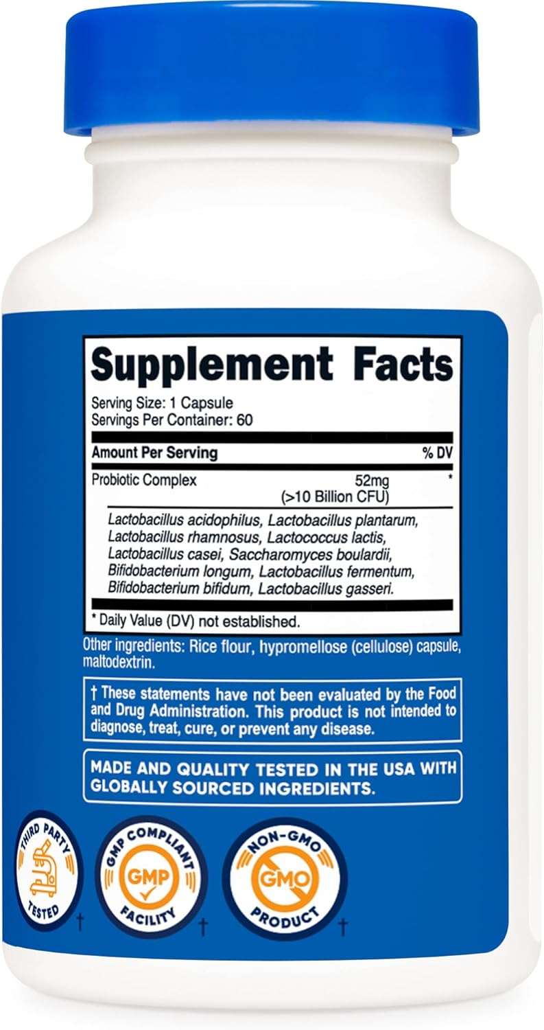 Nutricost Probiotic Complex 10 Billion CFU 60 Capsules