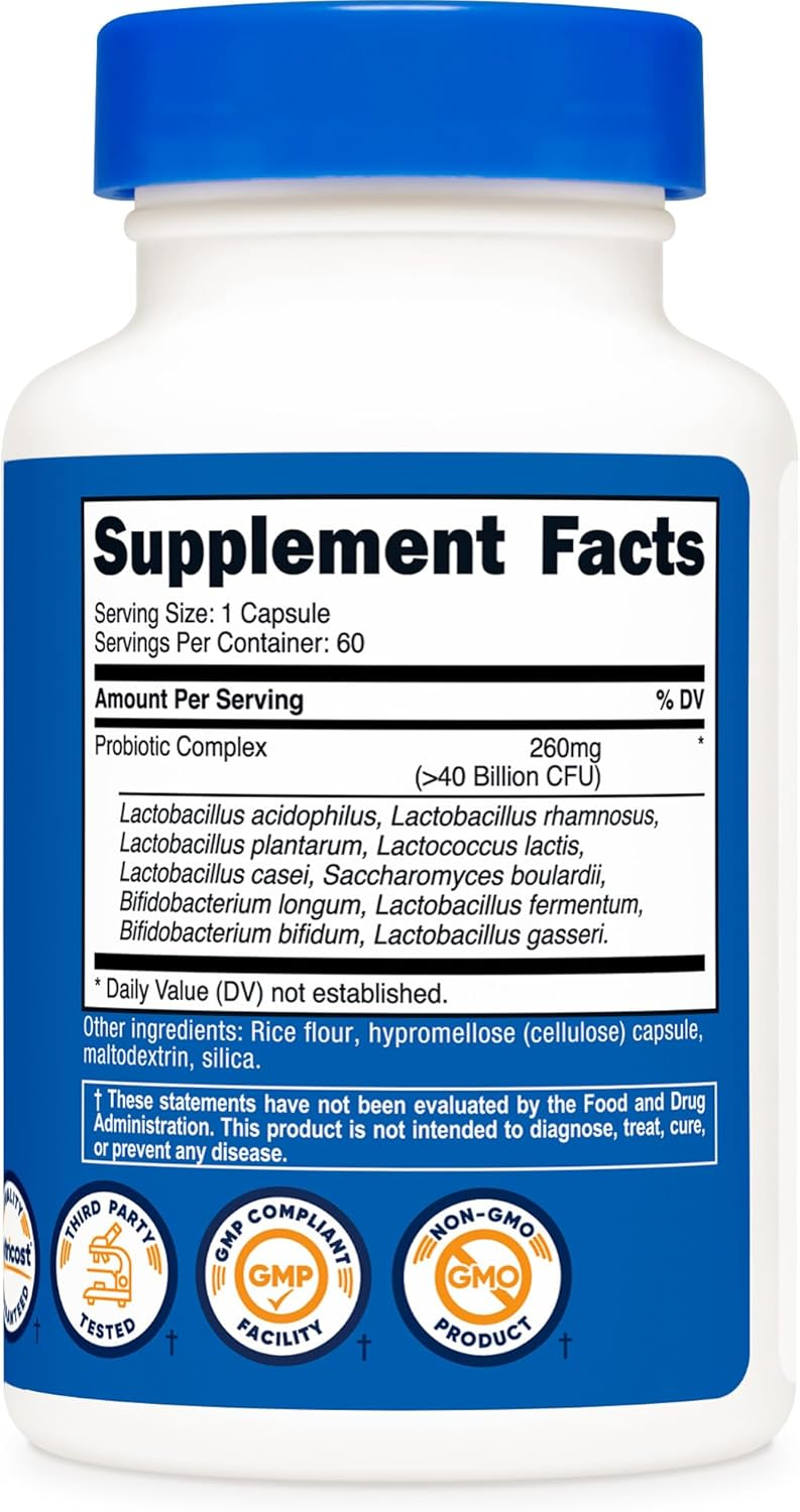 Nutricost Probiotic Complex >40 Billion CFU, 60 Capsules