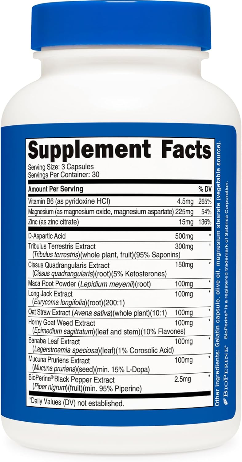 Nutricost Testosterone Support Complex 1800mg Per Serving - 90 Capsules