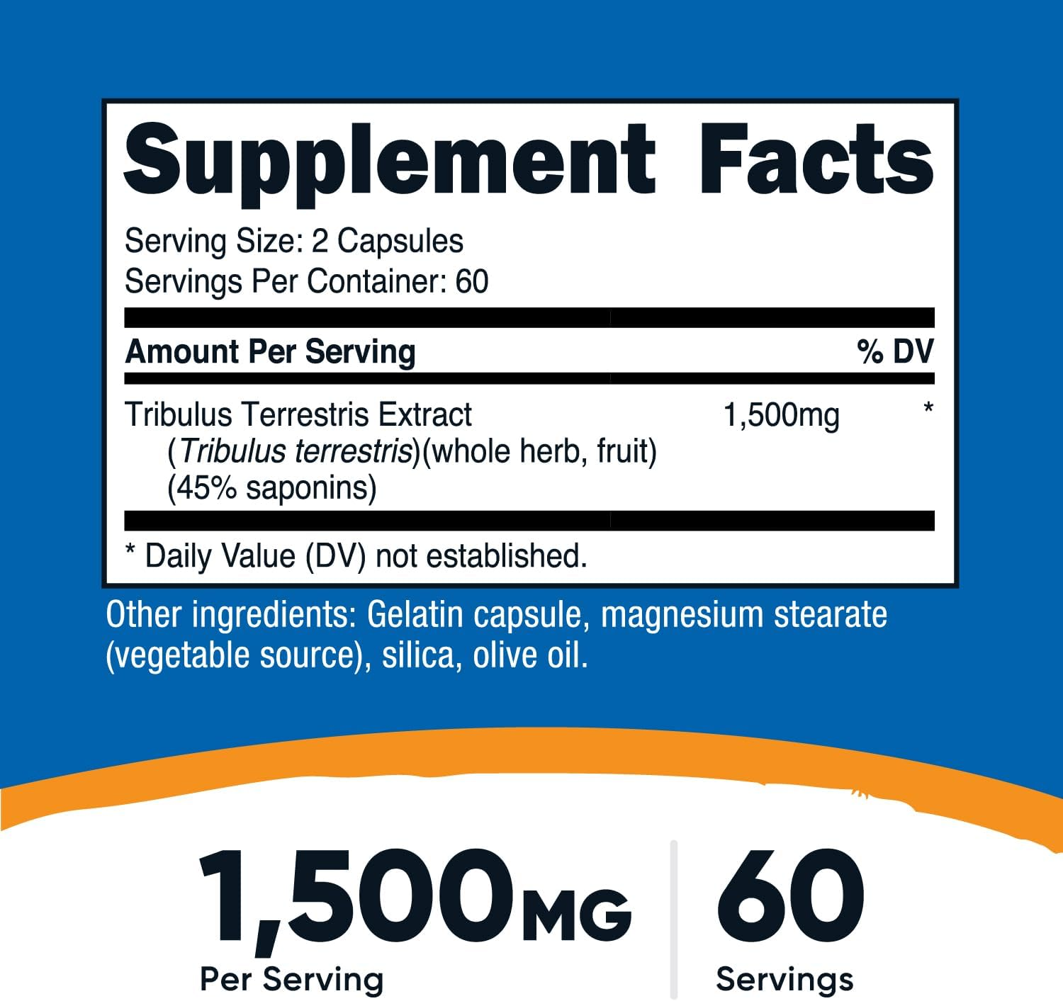 Nutricost Tribulus 120 Capsules (750 mg per Capsule)