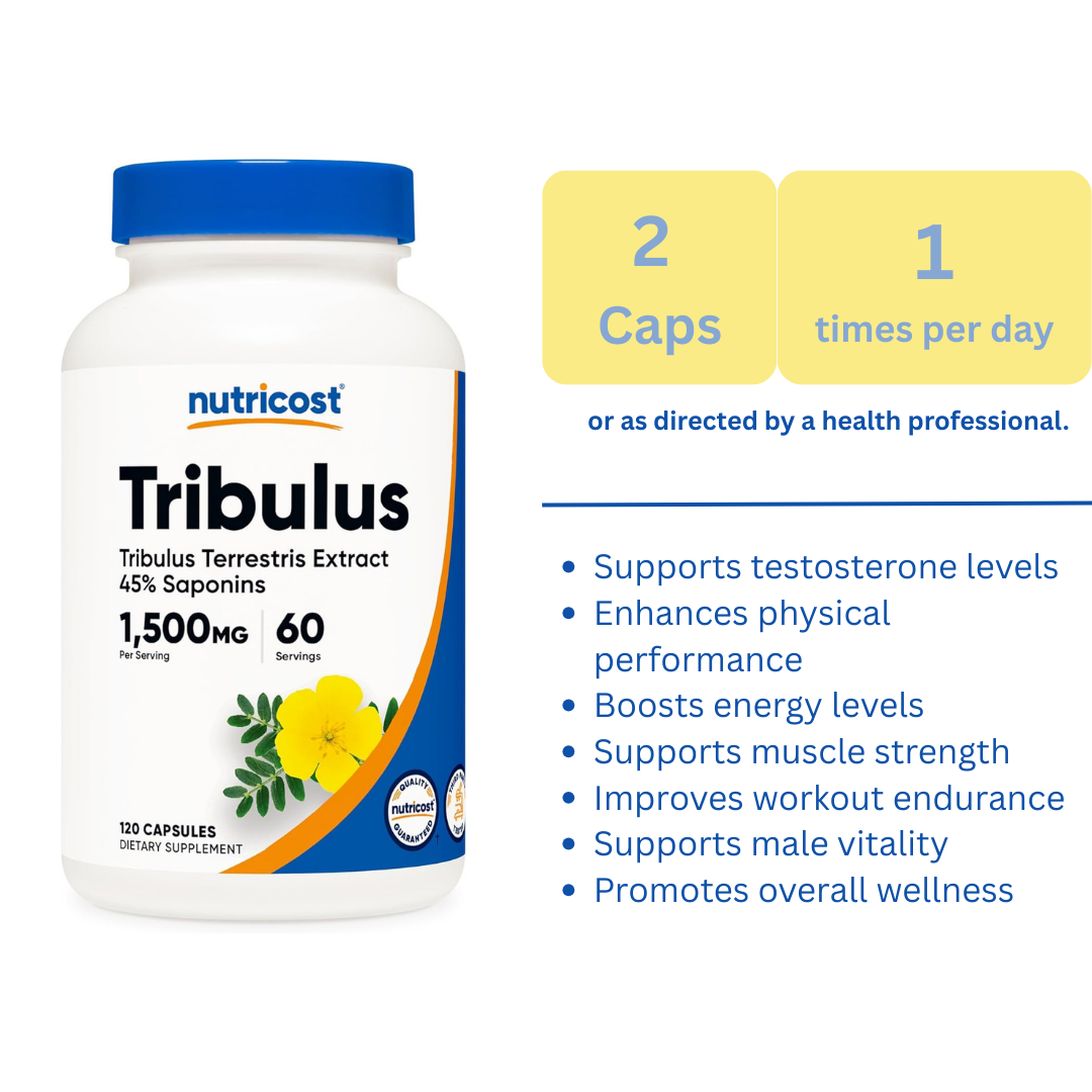Nutricost Tribulus 120 Capsules (750 mg per Capsule)