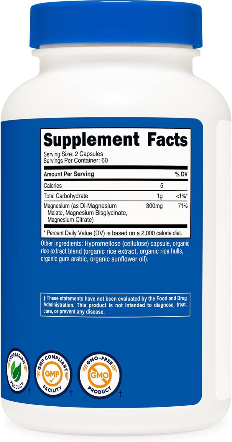 Nutricost Triple Magnesium Complex 300mg, 120 Capsules