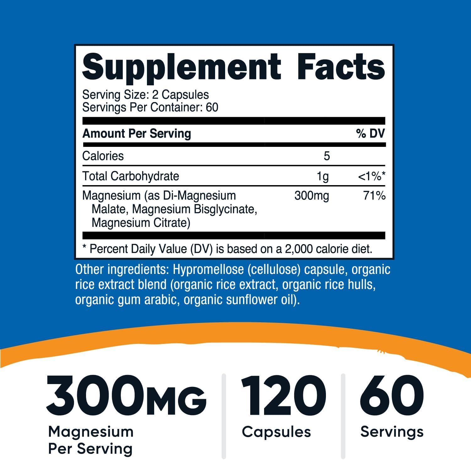 Nutricost Triple Magnesium Complex 300mg, 120 Capsules