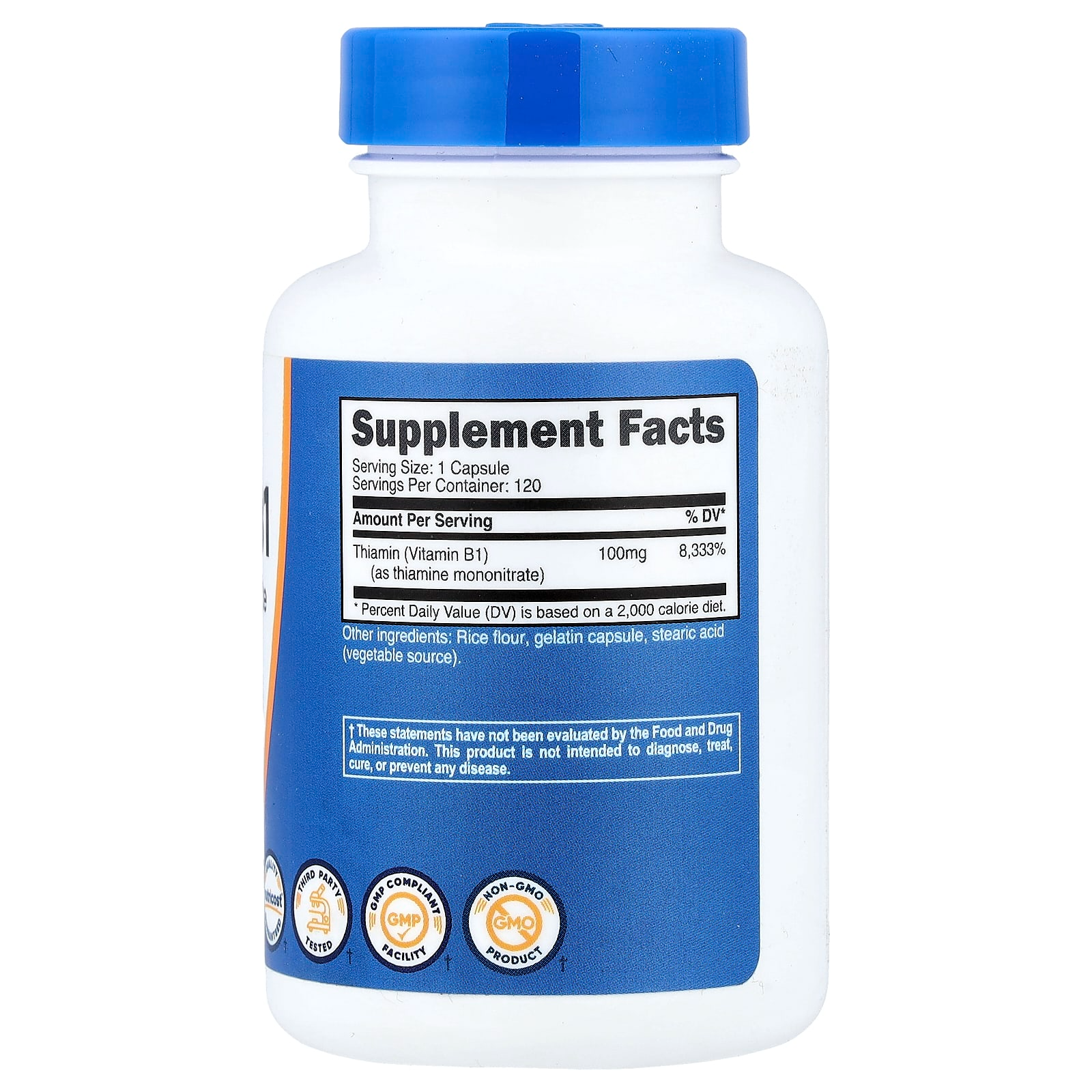 Nutricost Vitamin B1 100 mg, 120 Capsules