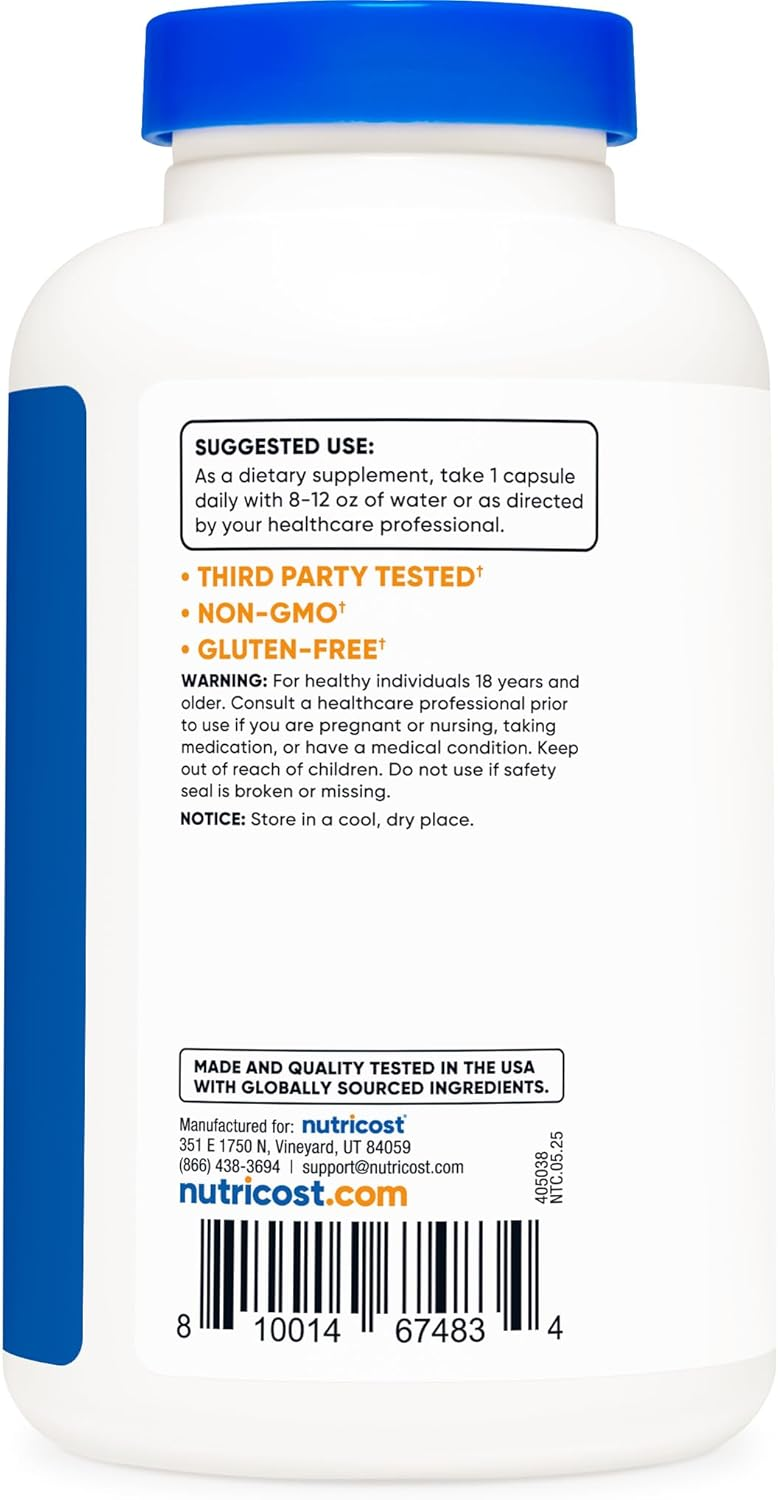 Nutricost Vitamin C Ascorbic Acid 500mg 240 Capsules